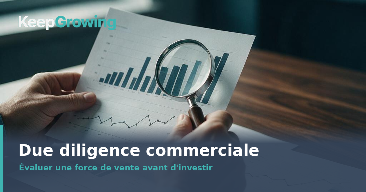 Due diligence commerciale, loupe sur un graphique