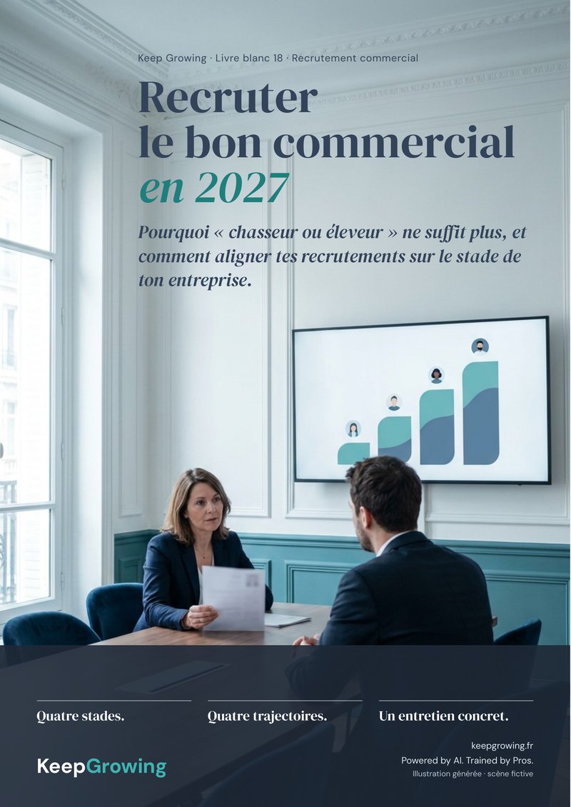 Couverture du livre blanc Keep Growing KG_18 : Recruter le bon commercial en 2027